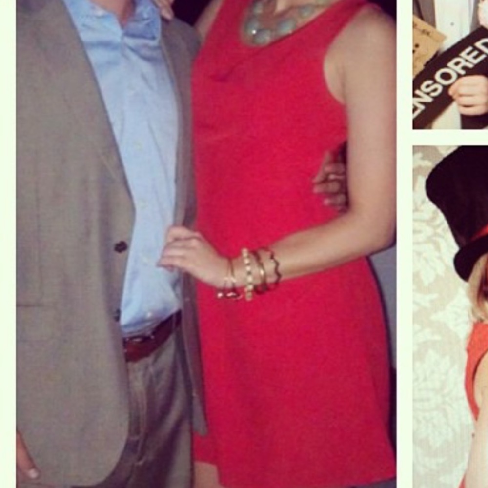 Burnt orange cocktail dress with unique backing